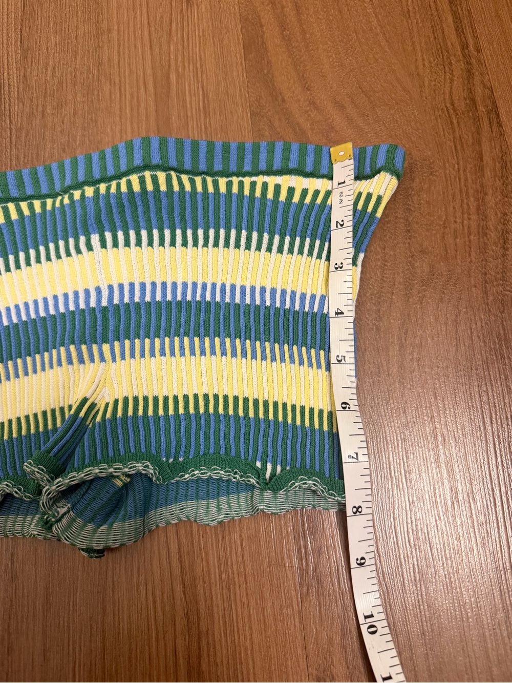 SOLID & STRIPED Celeste Stretchy Ribbed Mini Shorts in Geometric Print - Picture 6 of 6